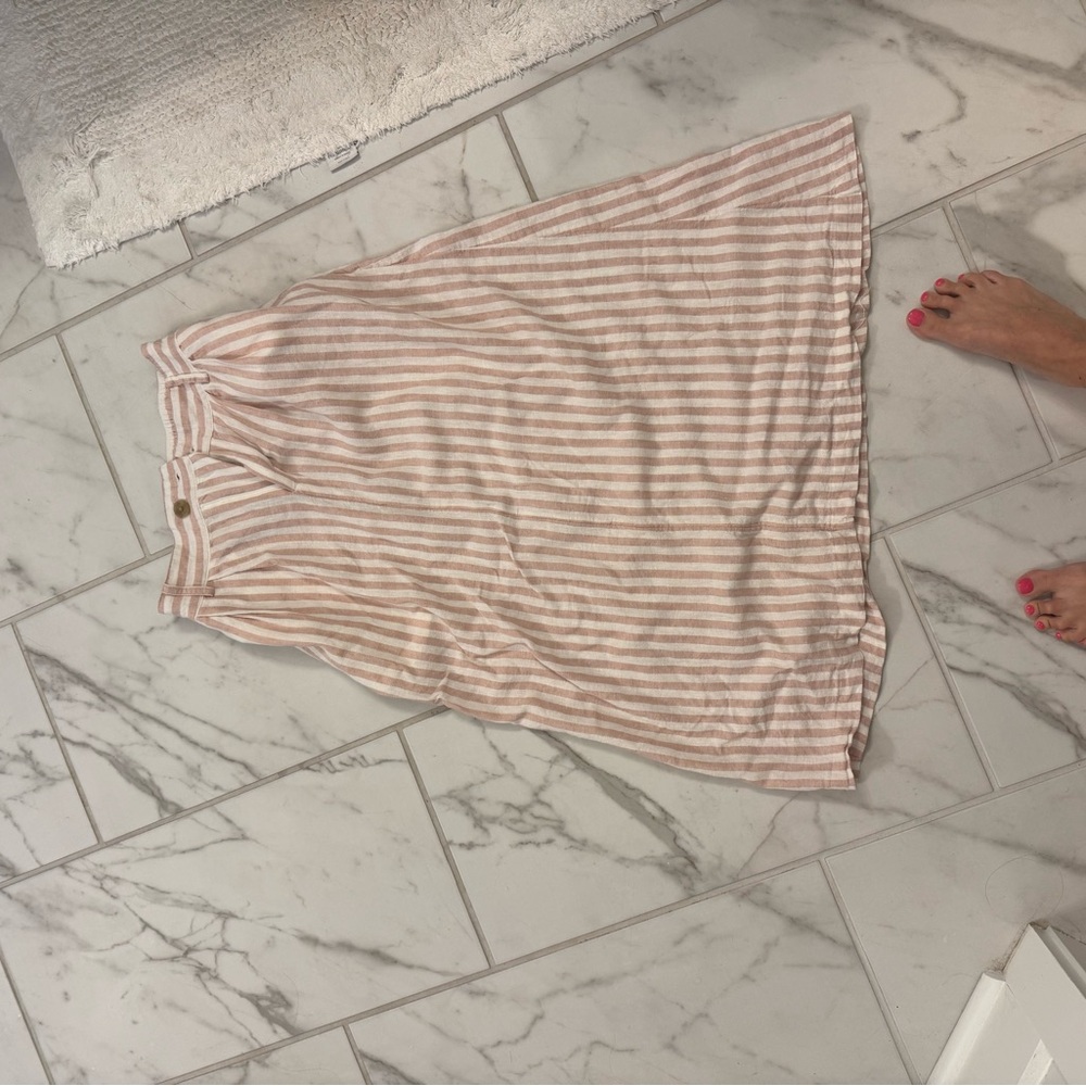 A New Day Pink Pleated A-Line Midi Skirt Resort Wear
